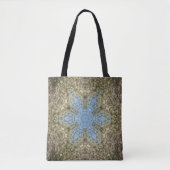 Tote Bag Digital Mandala jaune et bleu (Devant)