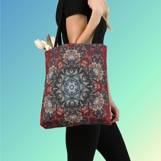 Tote Bag Digital Mandala rouge et blanc