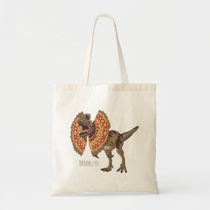 Tote Bag Dilophosaurus cartoon illustration 