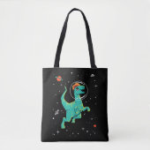 Tote Bag Dilophosaurus turquoise Et Orange Dinos Dans L'Esp (Devant)