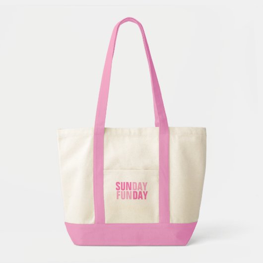 Tote Bag Dimanche Fête (Rose) (Devant)