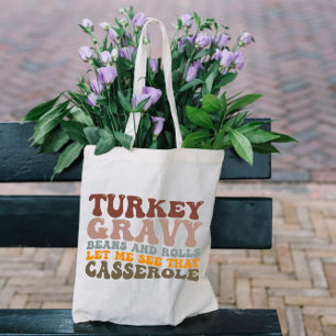 Tote Bag Dinde Sauce Haricots Et Roulés D'automne Thanksgiv