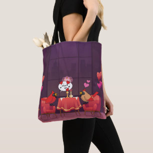 Tote Bag Dîner des oiseaux cardinaux du Nord Date