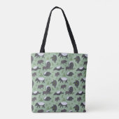 Tote Bag Dîner en famille Tapir en vert (Dos)