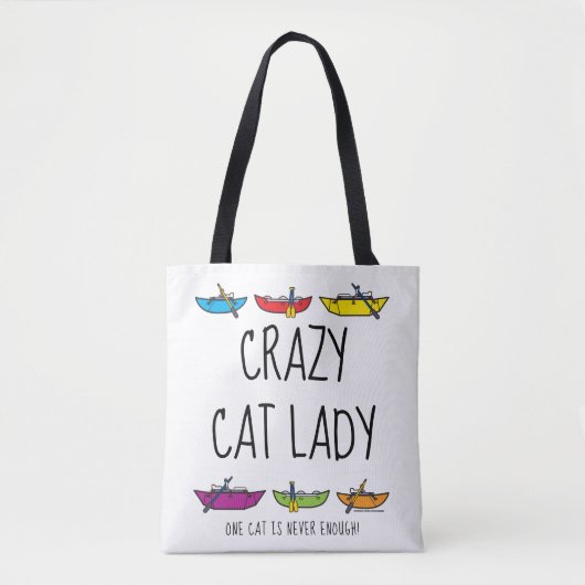 Tote Bag Dingue Cat Lady Rafers (Devant)