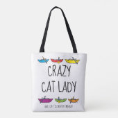 Tote Bag Dingue Cat Lady Rafers (Dos)