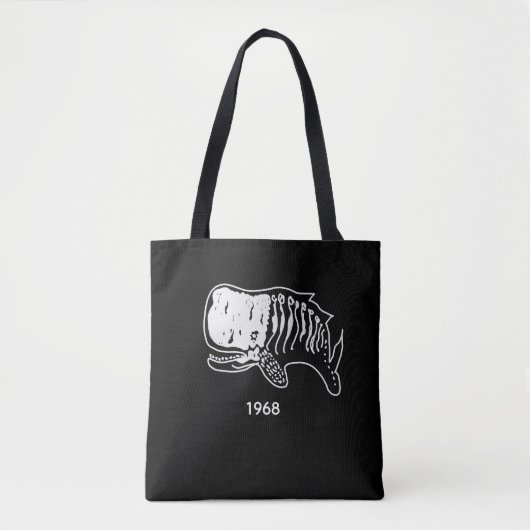 Tote Bag Dino Skelett silhouette  (Devant)