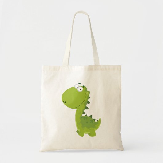 Tote Bag Dino vert souriant (Devant)