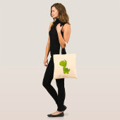 Tote Bag Dino vert souriant