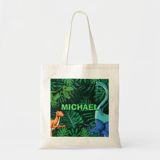 Tote Bag Dinosaur Enfants Dino Jurassic Trex Garçon Personn (Devant)