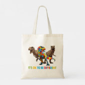 Tote Bag Dinosaur Sensibilisation sur l'autisme design avec (Dos)