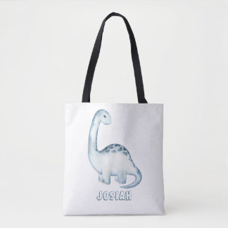 Tote Bag Dinosaure Bleu Cute Kids Personnalisé