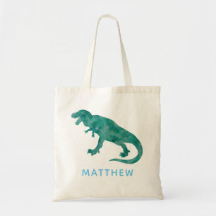 Tote Bag Dinosaure d'aquarelle personnalisée pour enfants T