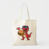 Tote Bag Dinosaure de hamburger chaud (Devant)