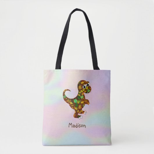 Tote Bag Dinosaure monogramme (Devant)