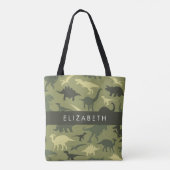 Tote Bag Dinosaure Motif, Dinosaur Silhouette, Votre Nom (Dos)