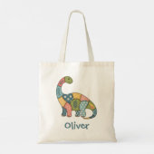 Tote Bag Dinosaure Patchwork Coloré (Dos)