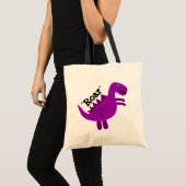 Tote Bag Dinosaure pourpre heureux mignon (Devant (produit))
