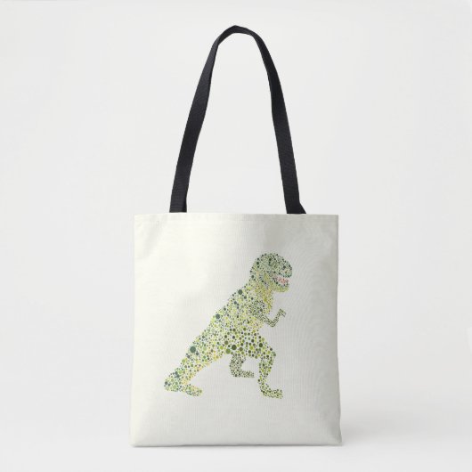 Tote Bag Dinosaure T-REX Dans Les Points (Devant)