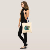 Tote Bag Dinosaure tropical du surf (Devant (modèle))