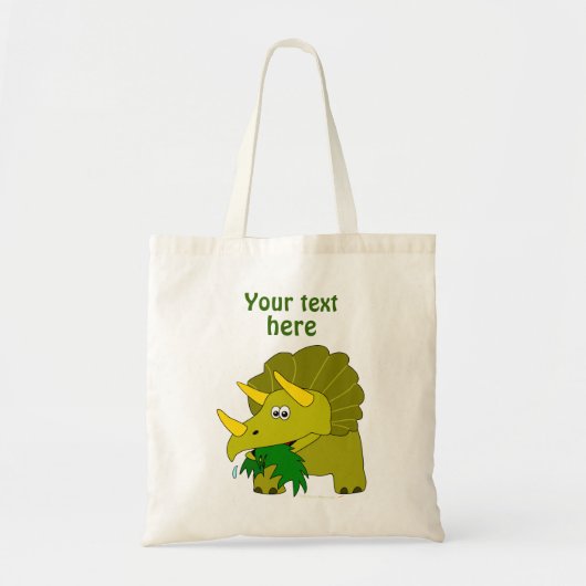 Tote Bag Dinosaure vert mignon de bande dessinée de (Devant)
