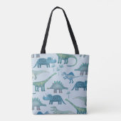 Tote Bag Dinosaures bleu moyen (Dos)