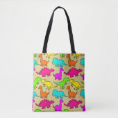 Tote Bag Dinosaures colorés (Devant)