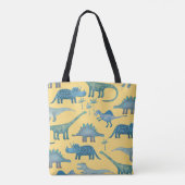 Tote Bag Dinosaures jaune (Dos)