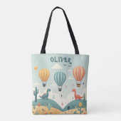 Tote Bag Dinosaures mignons et ballons à air chaud (Dos)