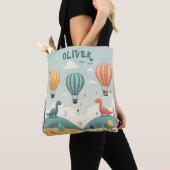Tote Bag Dinosaures mignons et ballons à air chaud (De près)