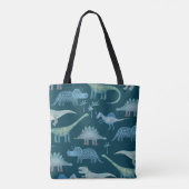 Tote Bag Dinosaures vert foncé (Dos)
