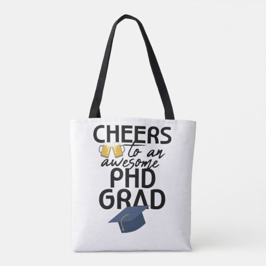 Tote Bag Diplômé de degré de doctorat d'amant de bière (Dos)