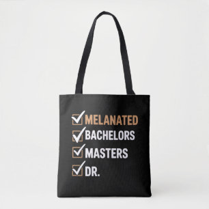 Tote Bag Diplômé de doctorat mélanisé diplômé de baccalauré