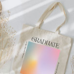 Tote Bag Diplôme moderne minima aura pastel typographie<br><div class="desc">Typographie moderne élégant pastel naturel aura dégradé graduation faire-part sac fourre-tout cadeau</div>