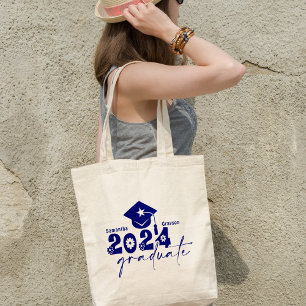 Tote Bag Diplômé Personnalisé de la Promotion 2024 Bleu Mar