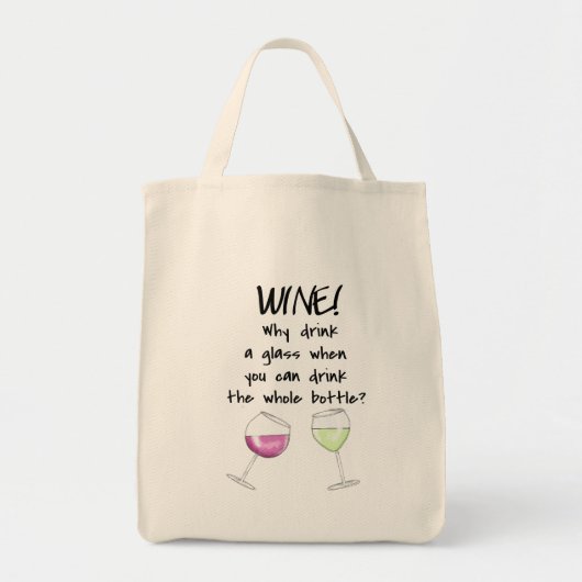Tote Bag Dire drôle de mot de bouteille entière de boissons (Devant)