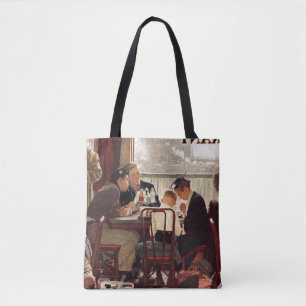 Tote Bag Dire la grâce par Norman Rockwell