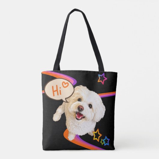 Tote Bag Dire simplement "Bonjour"  (Dos)