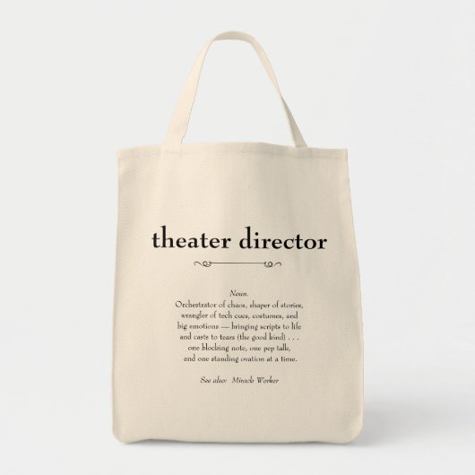 Tote Bag Directeur de théâtre Définition Merci Cadeau (Devant)