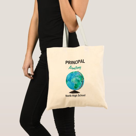 Tote Bag Directeur personnalisé par globe d'aquarelle (Devant (produit))