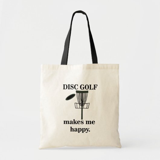 Tote Bag Disk Golf me rend heureux Disk Golf (Devant)