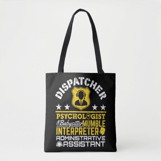 Tote Bag Dispatcher Rôles non officiels Funny 911 Dispatch (Devant)