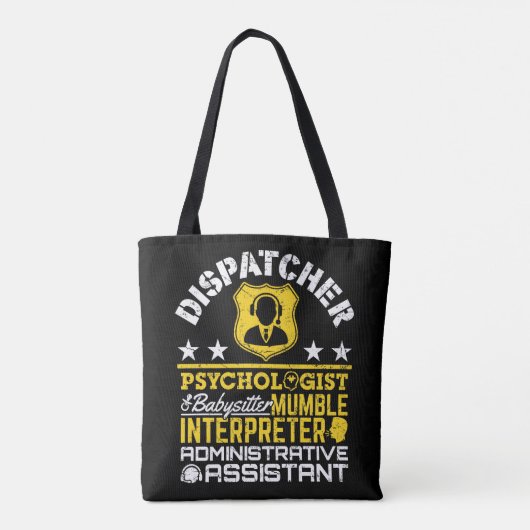 Tote Bag Dispatcher Rôles non officiels Funny 911 Dispatch (Dos)