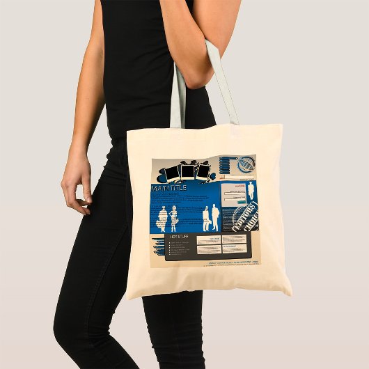 Tote Bag Disposition de site Web grunge bleu Rétro Y2K