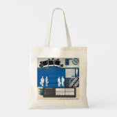 Tote Bag Disposition de site Web grunge bleu Rétro Y2K (Dos)