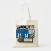 Tote Bag Disposition de site Web grunge bleu Rétro Y2K (Devant)