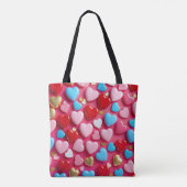 Tote Bag Disposition vibrant et joyeux de cœurs (Dos)
