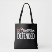Tote Bag Dissertation Défendu Doctorat Diplômé (Devant)