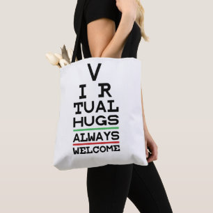 Tote Bag Distances sociales Virtual Hugs Eyechart