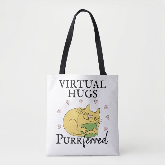 Tote Bag Distances sociales Virtual Hugs PurrFerred CAT (Devant)